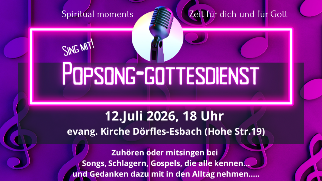 Popsong-Gottesdienst 12.07.2026